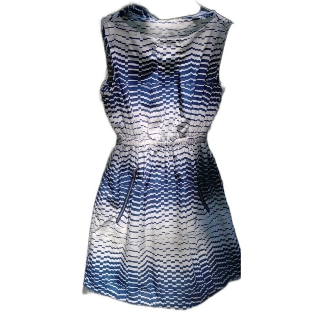 Feathers‎ Mini Dress Geometric Print Sleeveless Casual Pockets Size M